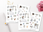 Preview: Mädchen Braut Sticker Set